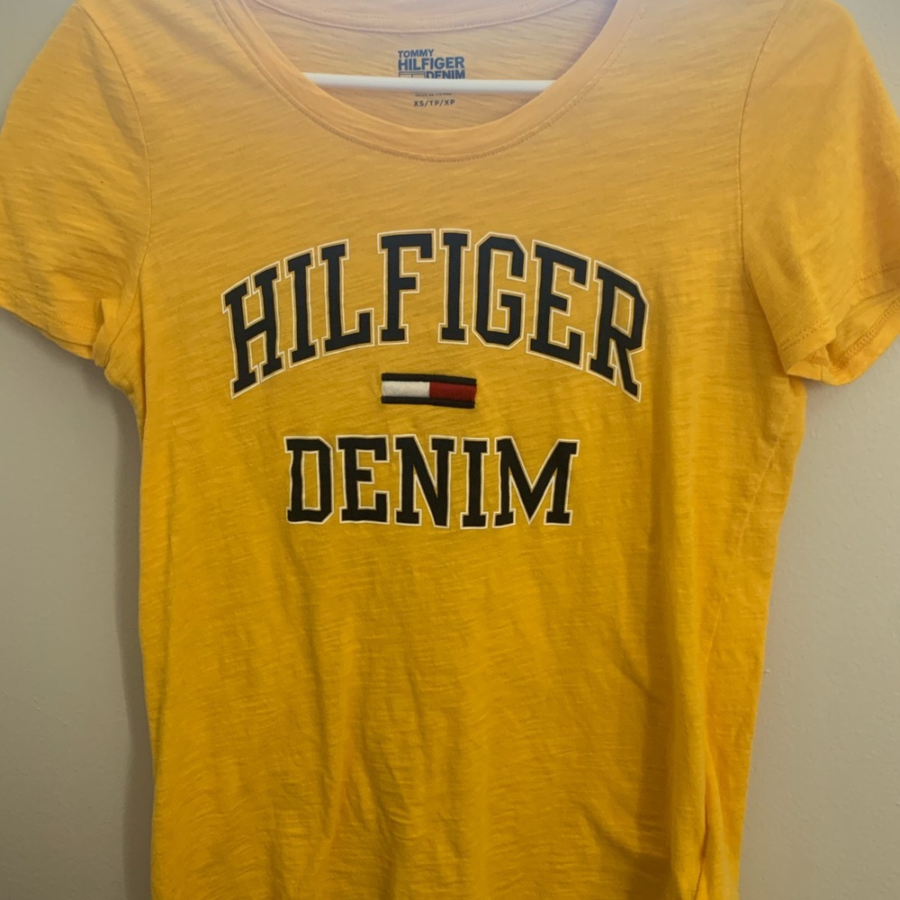 yellow tommy denim shirt